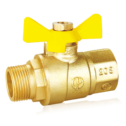 蝶柄灶前黄铜球阀